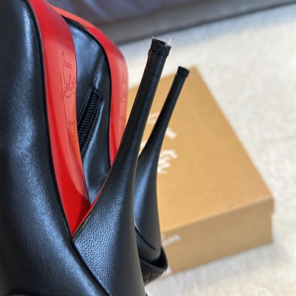 Christian Louboutin Huguette 120 Boots Nappa Brode Sz 37 - Picture 8 of 13